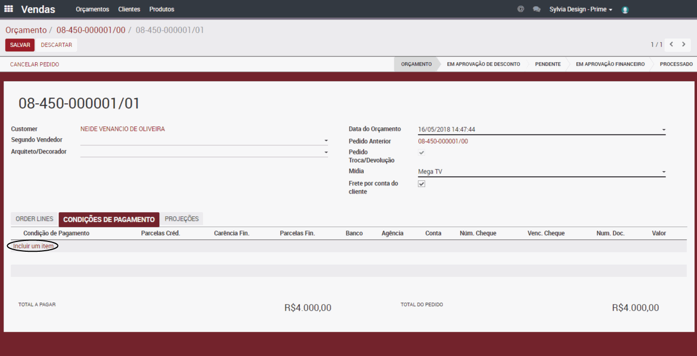Odoo - Exemplo 1 para três colunas